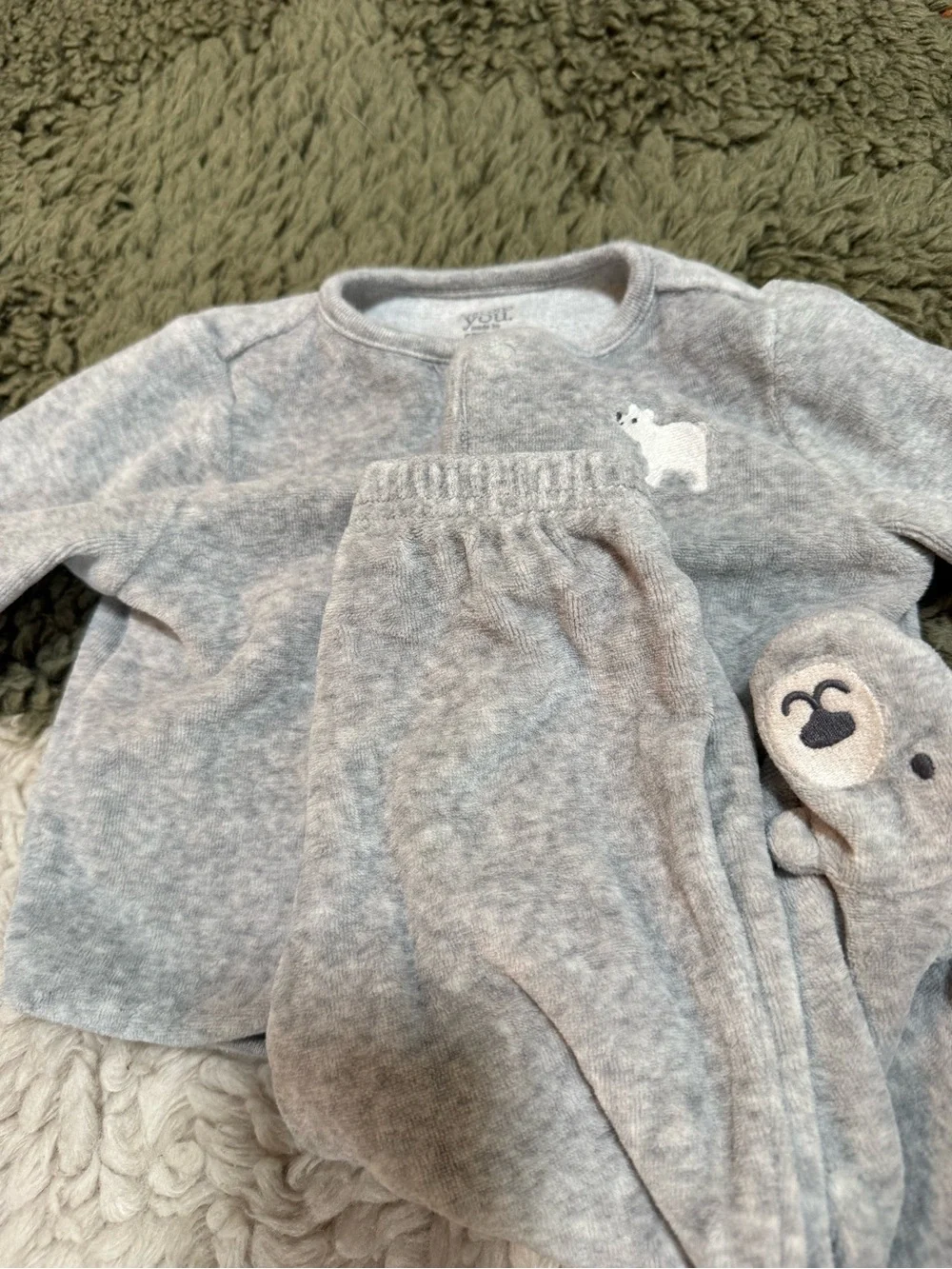 Carter's Light Gray Baby Onesie Top - Picture 3 of 4